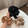 Korean Big Hair Tie Ribbon Scrunchies Satin Elastic Hair Band Bow Women Simple Temperament New Style Ponytail Hair Accessories