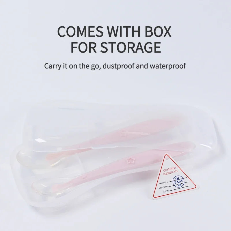 2 Pcs Baby Silicone Spoon