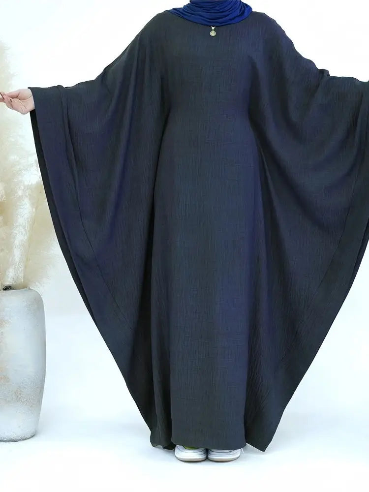 Ramadan Dubai Women Cotton Linen Khimar Abaya Saudi Arabia Turkey Islam Muslim Maxi Modest Dress Kebaya Robe Femme Musulmane
