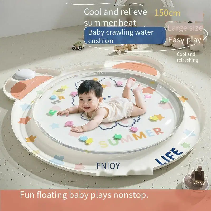 Baby Water Pad Inflatable Cute Cooling Play Pad Foldable Sensory Mat Developmental Activity Center For Toddler Children Boys