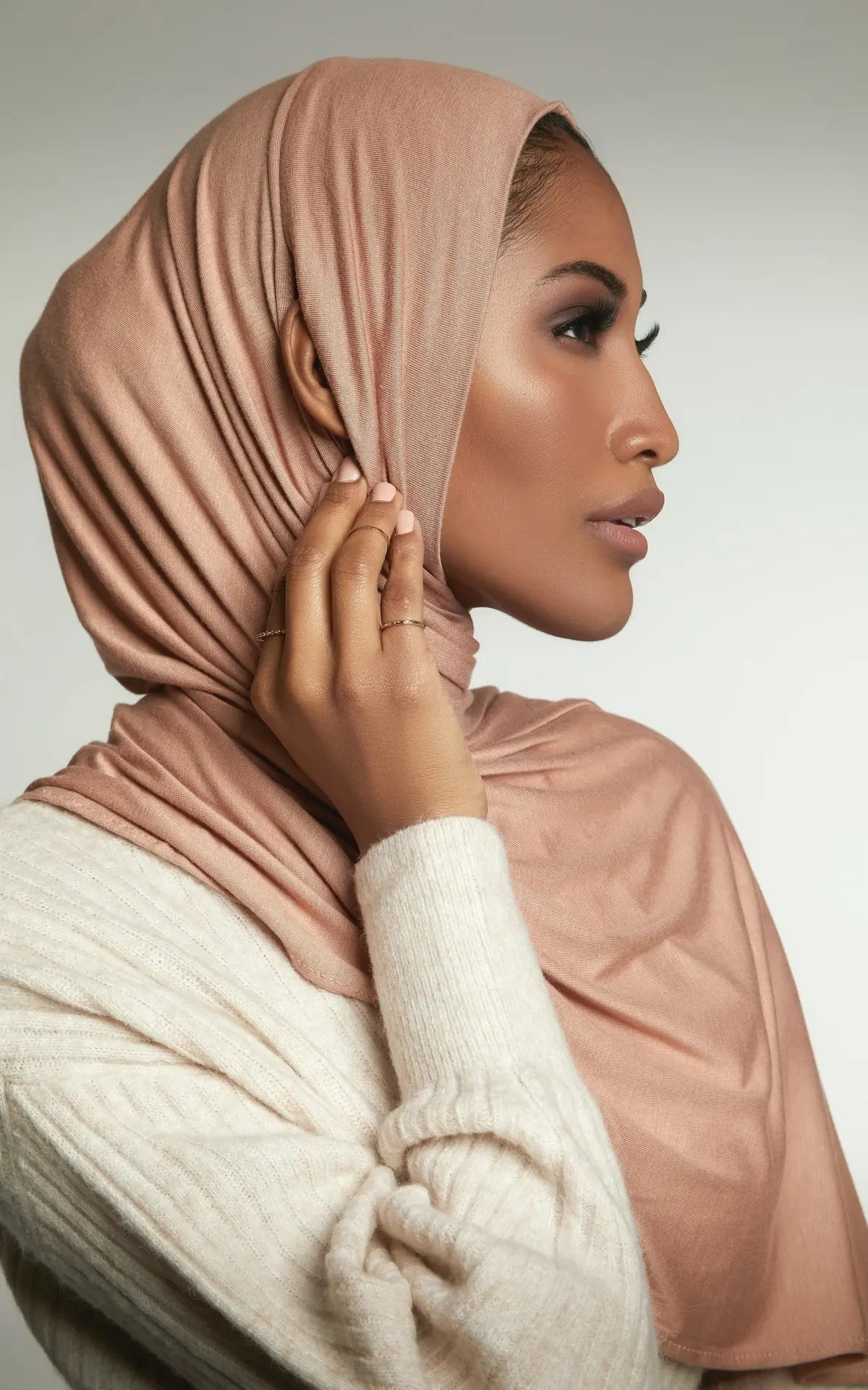 Ready to Wear Hijab Scarf with Earhole Women Stretchy Cotton Muslim Headscarf Female Head Wraps Scarves Islam Neck Head Shawls