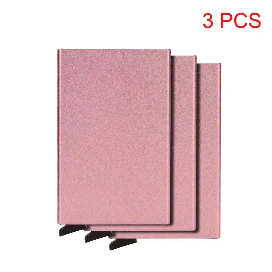 Slim metal RFID credit card holder wallet with pop-up function and RFID blocking technology