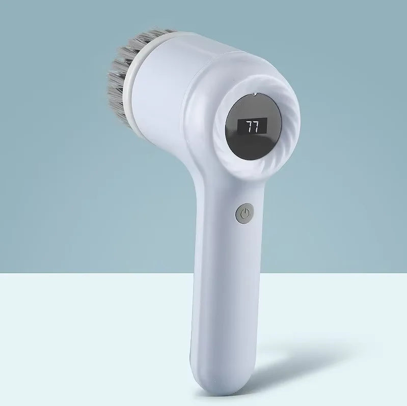 Electric Spin Scrubber, Bathroom Cordless Cleaning Brush Power Scrubber with 5 Replaceable Brush Heads, Electric Cleaning Brush