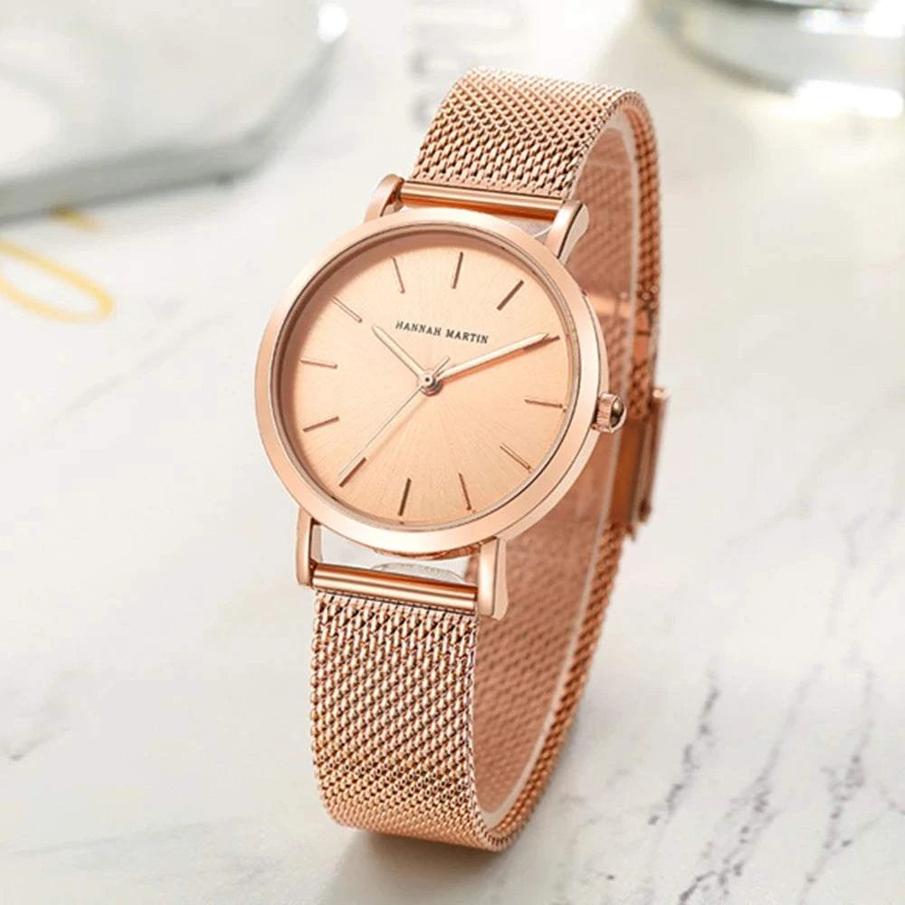 Simple Rose Gold Stainless Steel Mesh