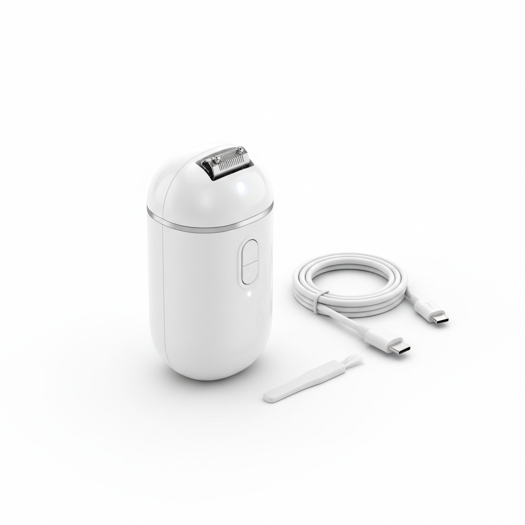 2 in 1 Electric Manicure Anti-Splash Nail Trimmer for Baby Fingers and Toes with LED Light and Compact Design