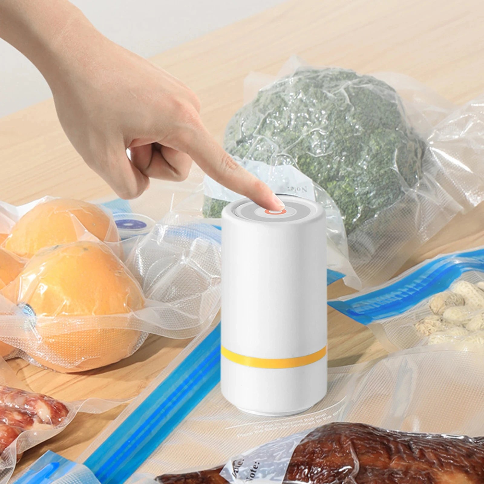 Reusable vacuum food storage bag zipper bag set USB electric pump vacuum sealing bag and manual pump vacuum bag