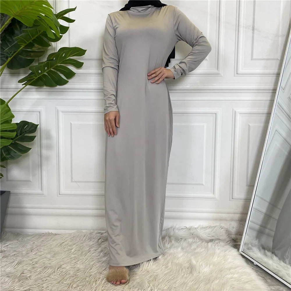 Modest Abaya Femme Casual Vestido Turtle Neck Hijab Inner Dress Muslim For Women Maxi Robe Caftan Turkey Kaftan Islamic Clothing