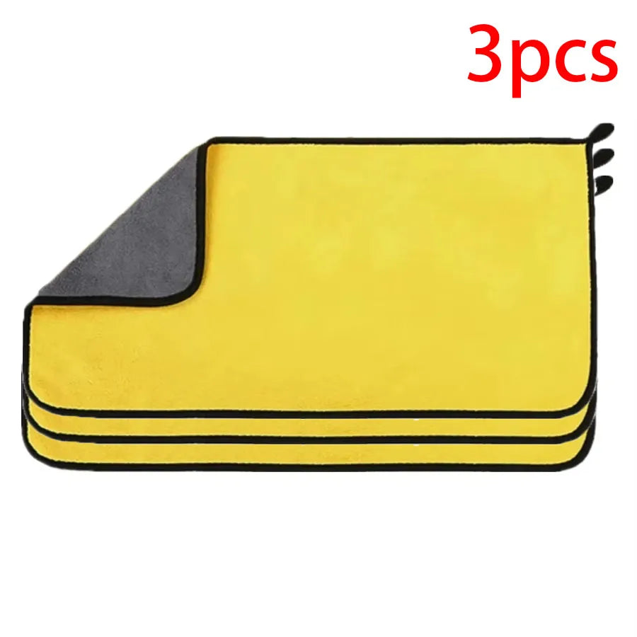 3/5/10Pcs Microfiber Car Wash Towels 30*30CM/30*60cm Double Sided Car Cleaning Drying Cloth for Car Care Kitchen Use