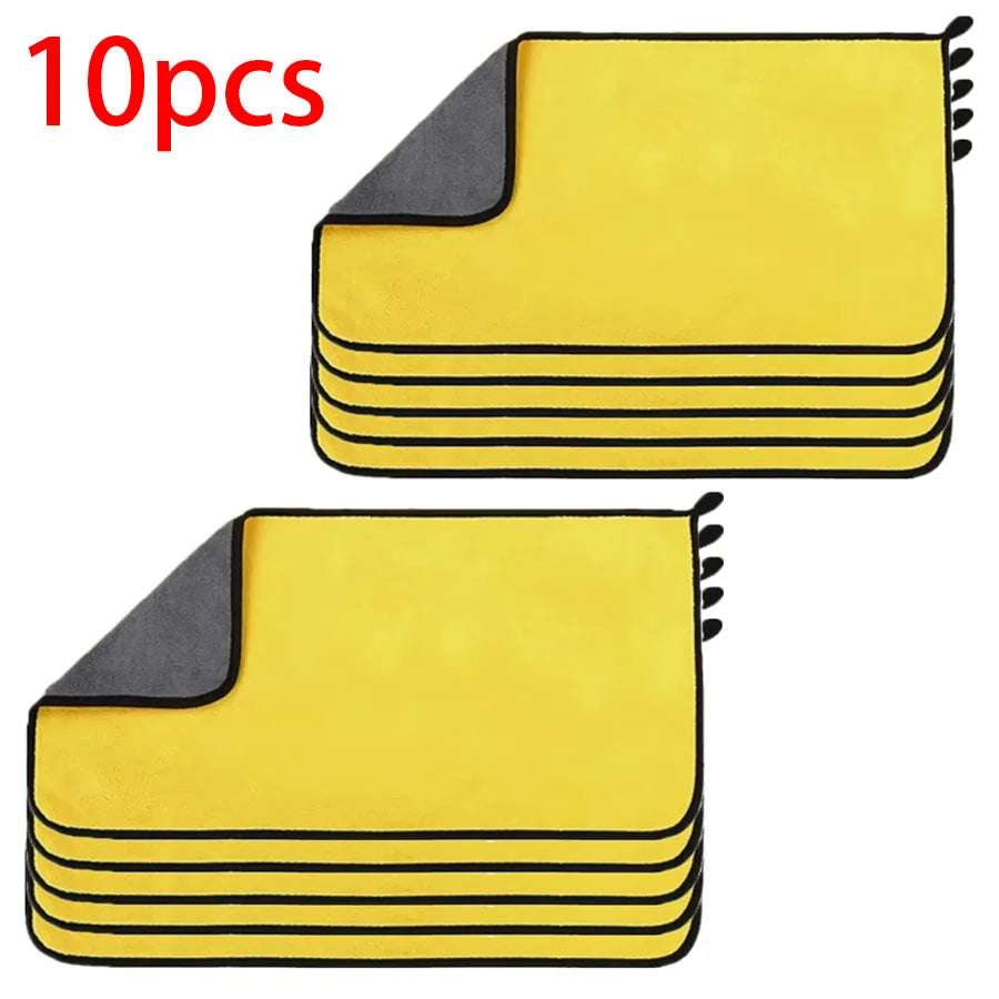 3/5/10Pcs Microfiber Car Wash Towels 30*30CM/30*60cm Double Sided Car Cleaning Drying Cloth for Car Care Kitchen Use