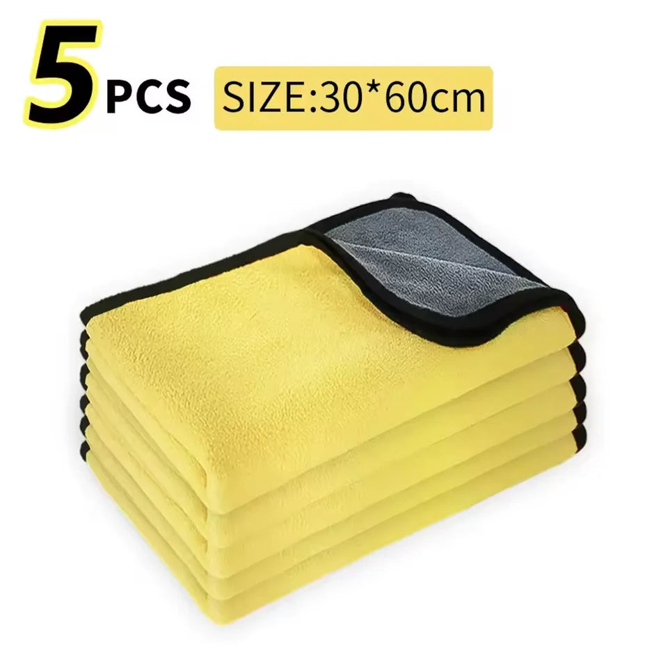 3/5/10Pcs Microfiber Car Wash Towels 30*30CM/30*60cm Double Sided Car Cleaning Drying Cloth for Car Care Kitchen Use