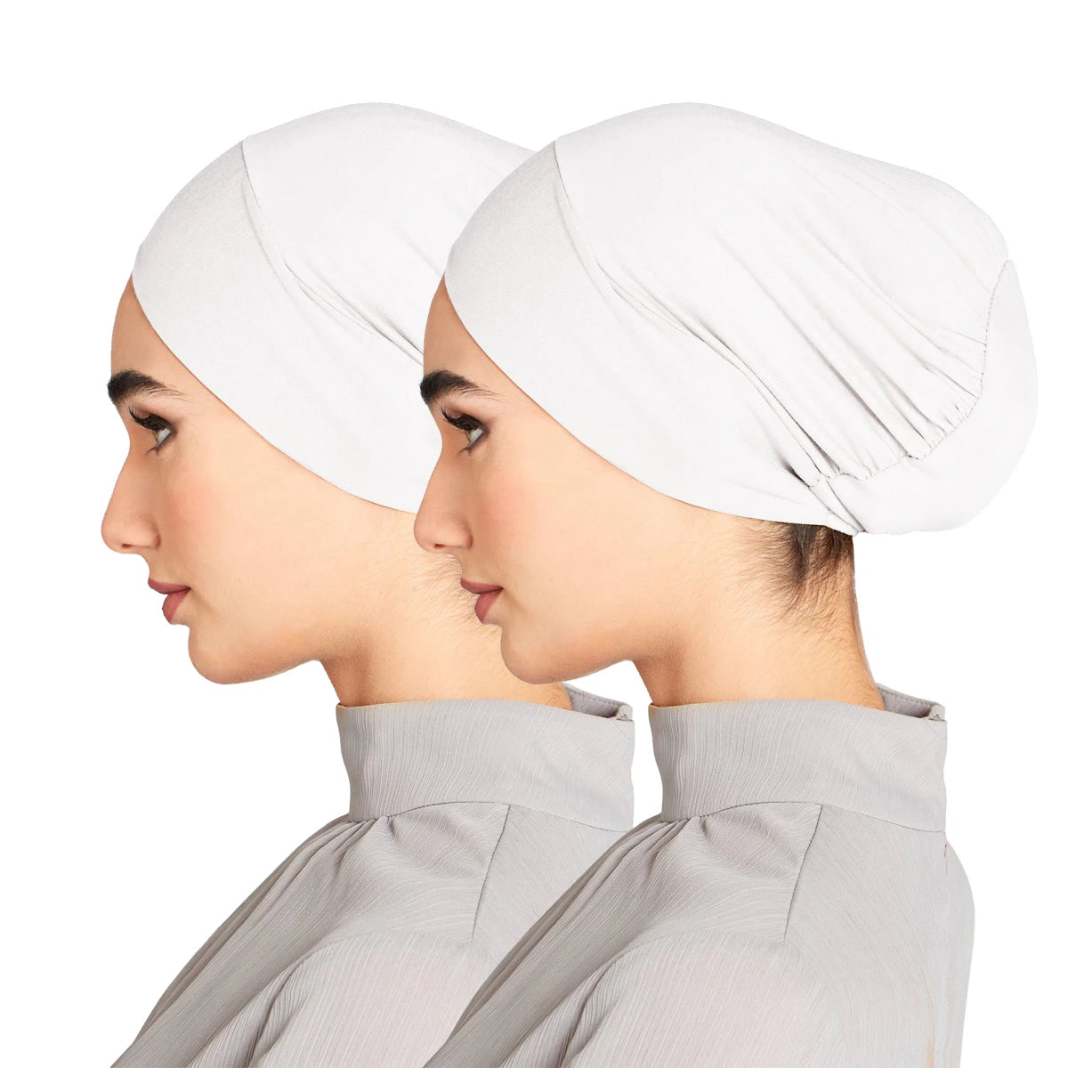 Solid Color Modal Jersey Hijab Scarf Elastic Inner Cap Soft Underscarf Woman Muslim Fashion Bonnet 22*21cm