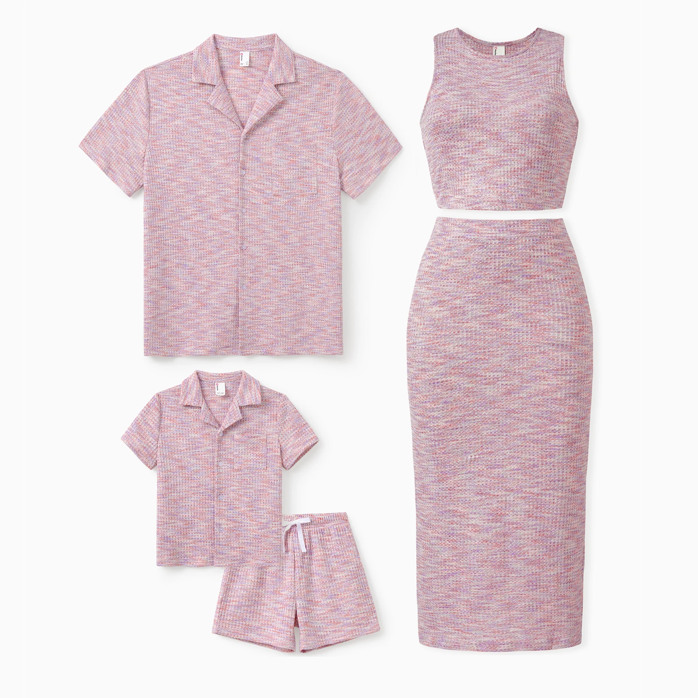 Knit Textured 2-Piece Crop Top & Midi Skirt Co-ord Set for Women