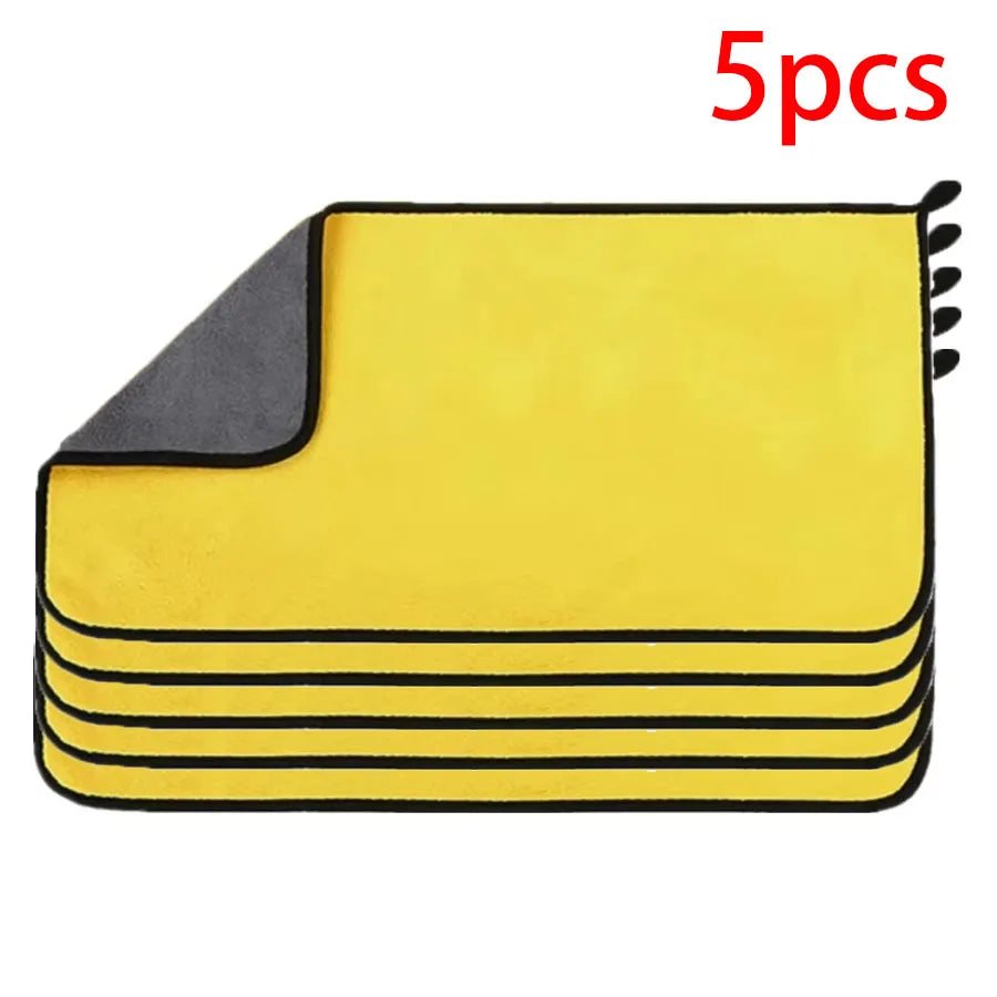 3/5/10Pcs Microfiber Car Wash Towels 30*30CM/30*60cm Double Sided Car Cleaning Drying Cloth for Car Care Kitchen Use
