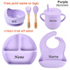 6Pcs/4Pcs Baby Feeding Set Silicone Tableware