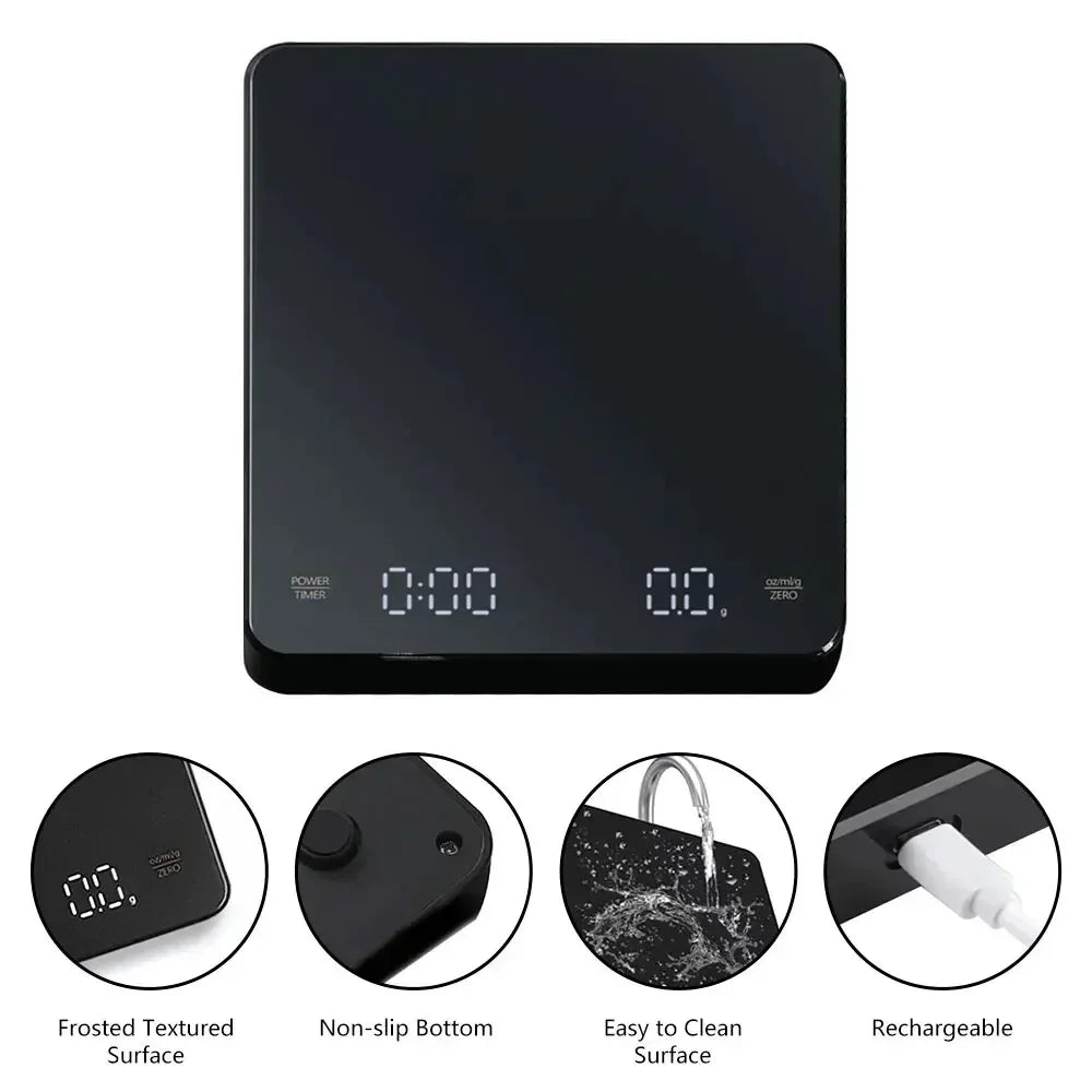 1PC LED Screen Digital Kitchen Scale with Timer