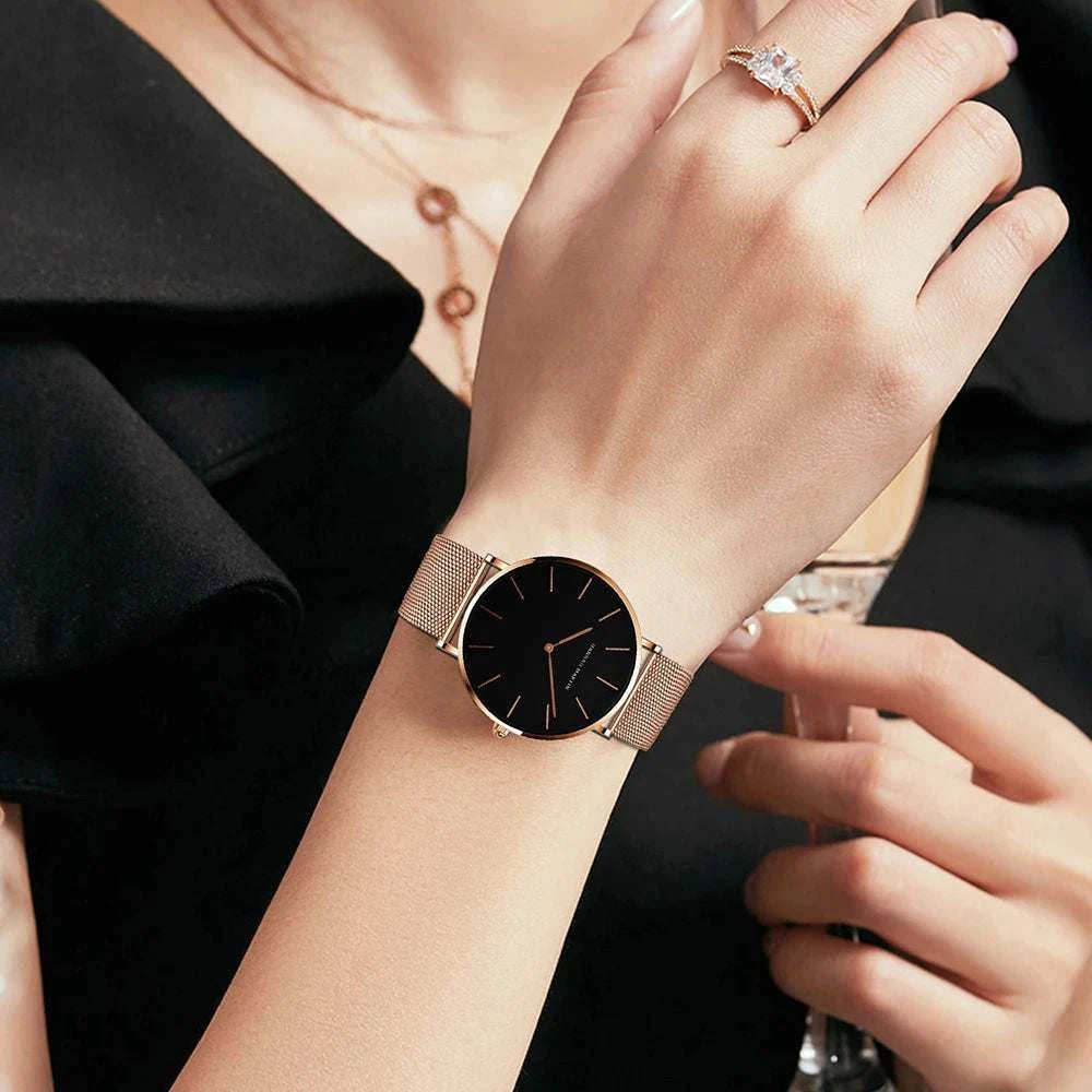 Simple Rose Gold Stainless Steel Mesh