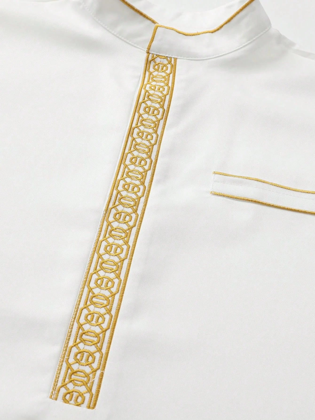 Luxury men's Islam Muslim Arab men's robe, long sleeve embroidered stand collar Arab men thobe