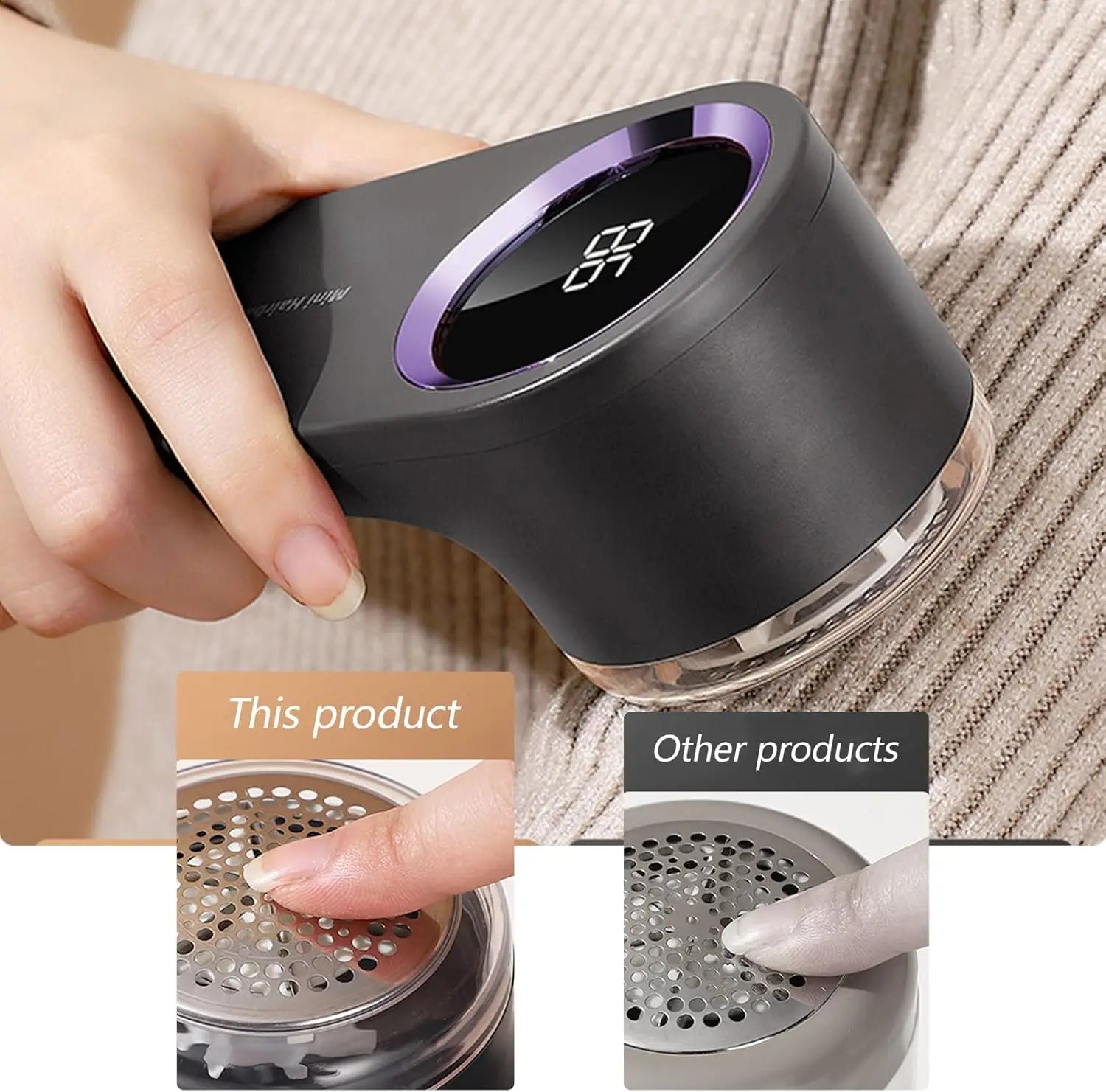 Electric Fabric Shaver with Floating Safe Head,Automatic Lint Remover for Clothes,Efficient & Gentle on Knitwear, Portable USB-C