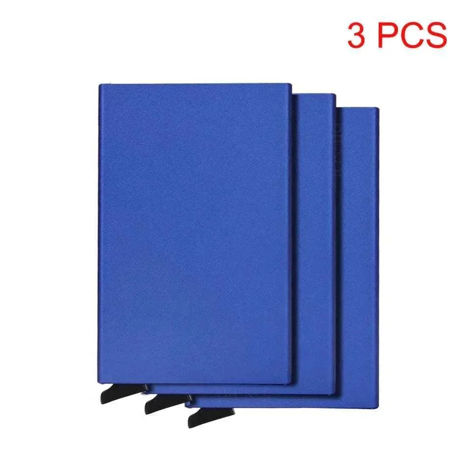 Slim metal RFID credit card holder wallet with pop-up function for men and women