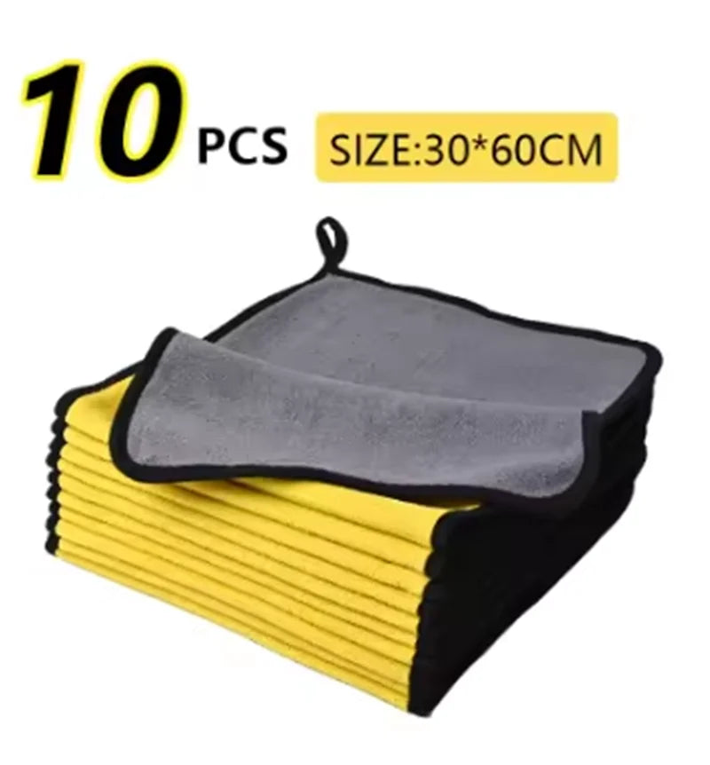 3/5/10Pcs Microfiber Car Wash Towels 30*30CM/30*60cm Double Sided Car Cleaning Drying Cloth for Car Care Kitchen Use