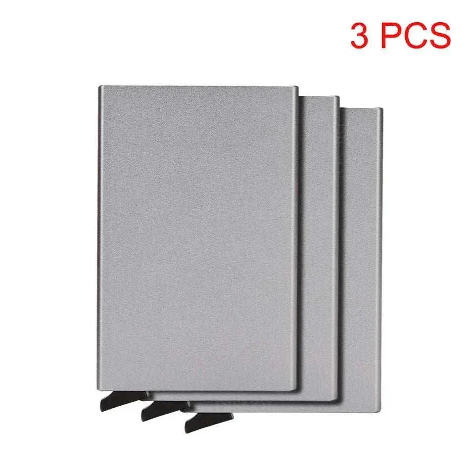 Slim metal RFID credit card holder wallet with pop-up feature for men and women