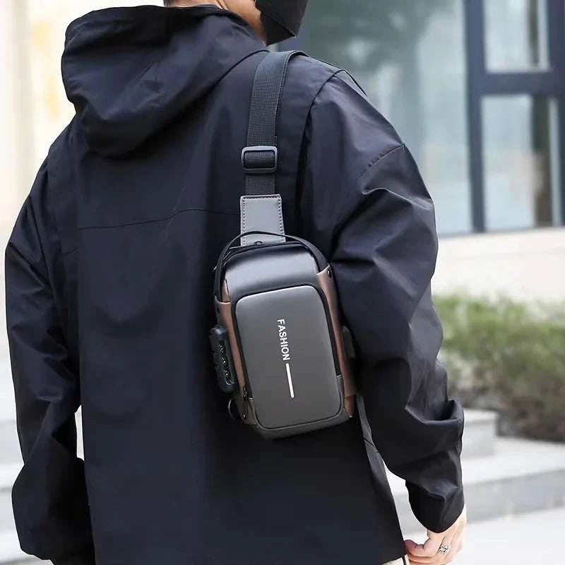 Sac à bandoulière élégant pour hommes – Tissu Oxford durable, sac de poitrine à bandoulière avec poche pour téléphone, fermeture