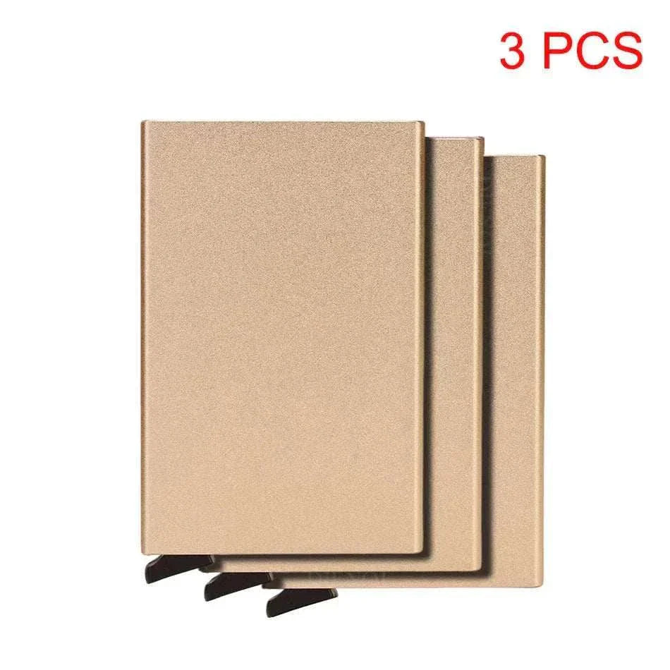 Slim metal RFID credit card holder wallet with pop-up feature for men and women