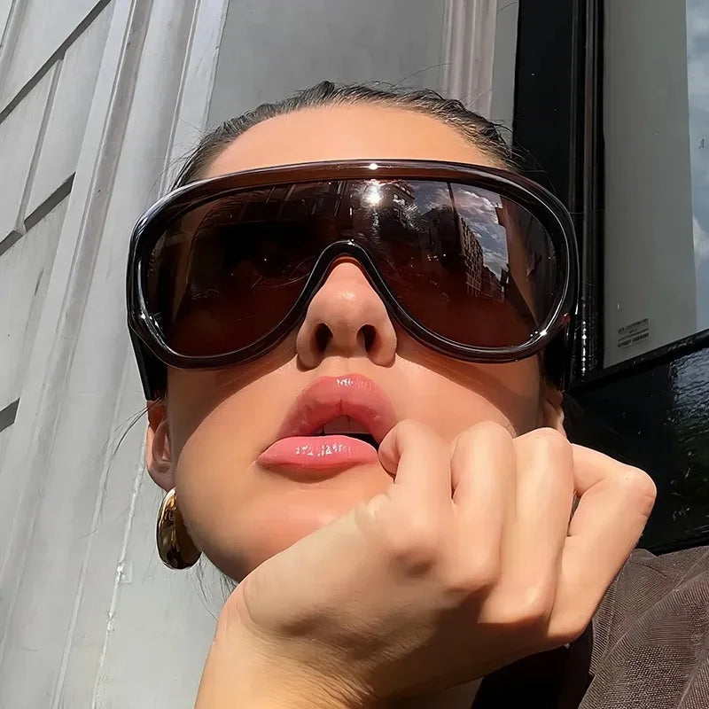 New Oversized Square Sunglasses Trendy Men's And Women's Personalized Glasses Outdoor Cycling Sun Protection Eyeglasses UV400