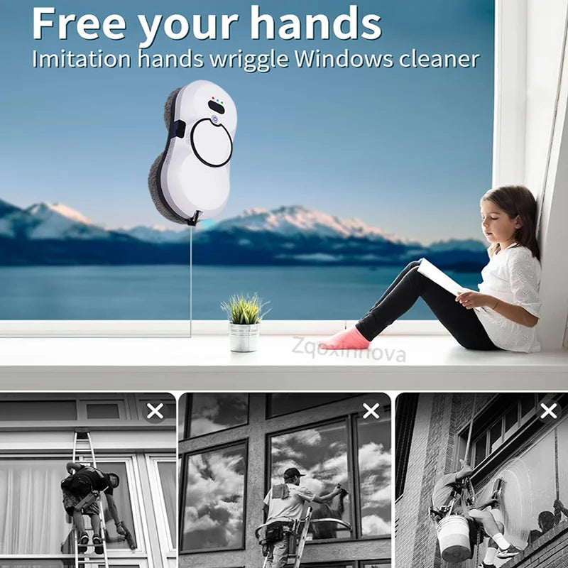 UPS System Robot Window Cleaner Vacuum Smart Home Appliance Auto Clean Glass Windows Washer Window Washing Electric Floor Mops