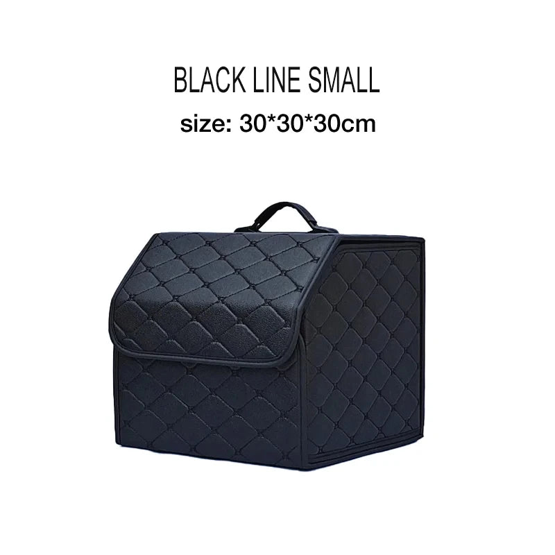 Car Trunk Organizer Box Large Capacity Auto Multiuse Tools Storage Bag Stowing Tidying Leather Folding For Emergency Storage Bo