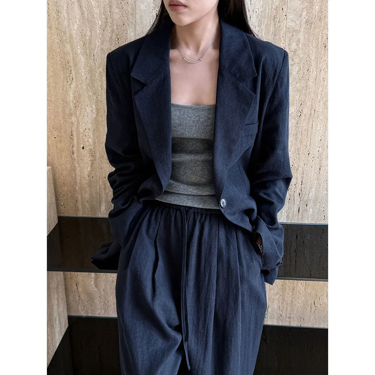 Linen Blazer For Women 2026 Spring Cotton-linen Suit