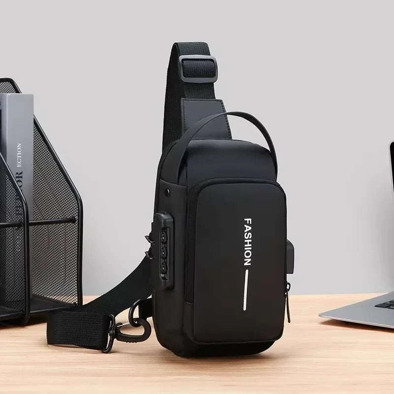 Sac à bandoulière élégant pour hommes – Tissu Oxford durable, sac de poitrine à bandoulière avec poche pour téléphone, fermeture
