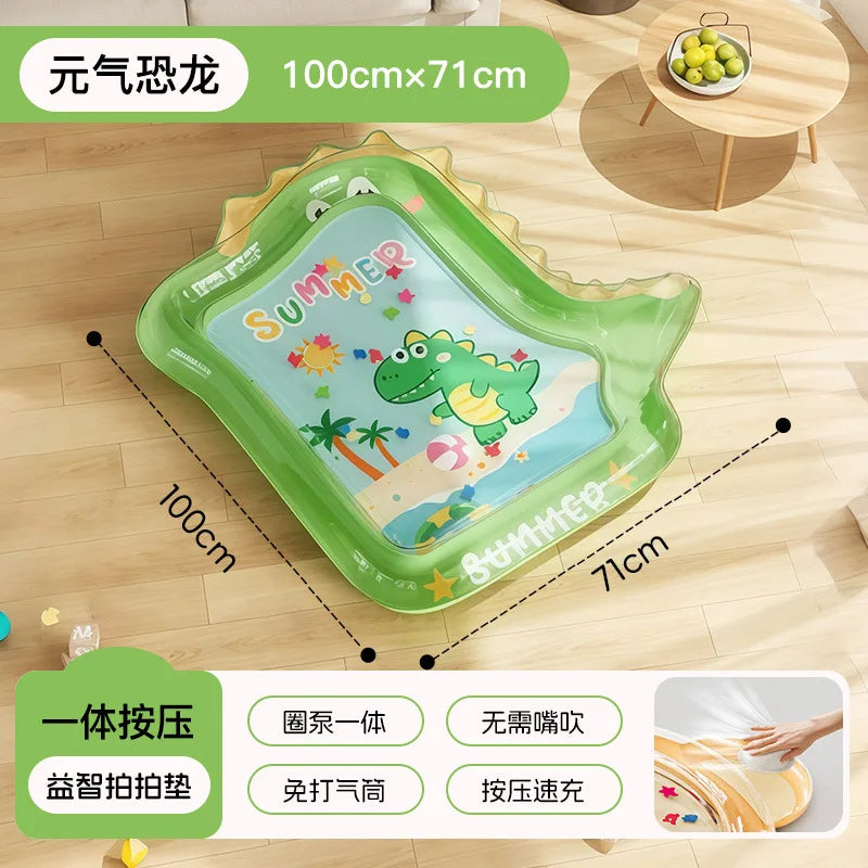 Baby Water Pad Inflatable Cute Cooling Play Pad Foldable Sensory Mat Developmental Activity Center For Toddler Children Boys