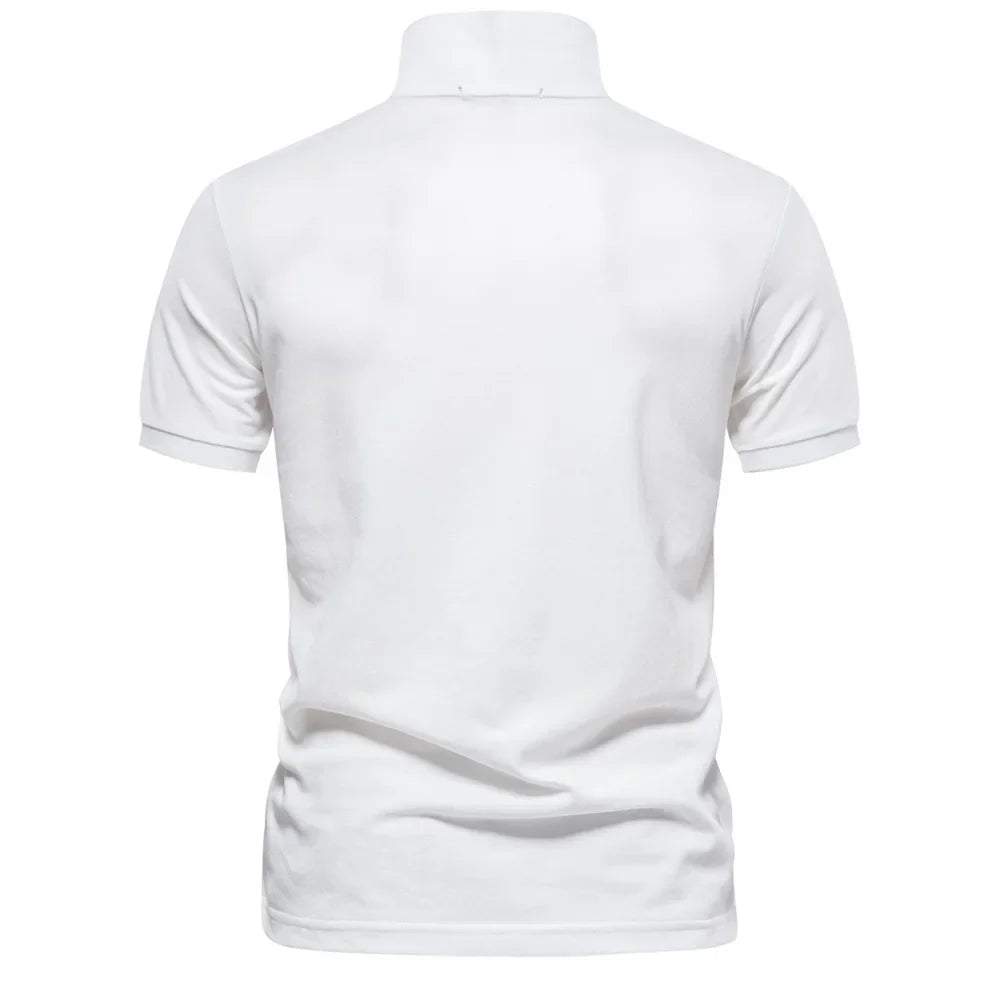 Premium Men's Polo Shirt Deer Embroidery Design 80% Cotton EU Size Casual Short Sleeve Shirts Business Polo Tops Hot Seller