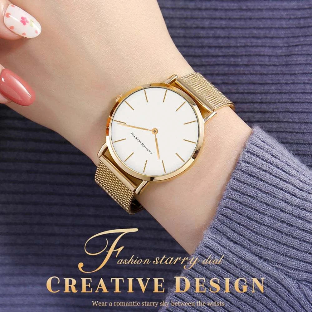 Simple Rose Gold Stainless Steel Mesh
