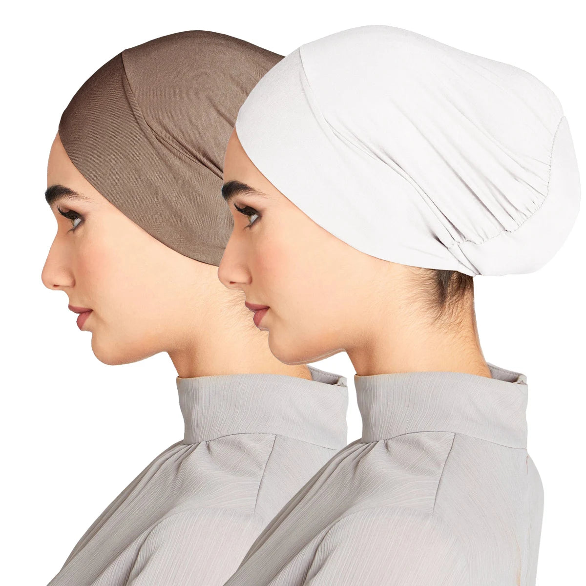 Solid Color Modal Jersey Hijab Scarf Elastic Inner Cap Soft Underscarf Woman Muslim Fashion Bonnet 22*21cm