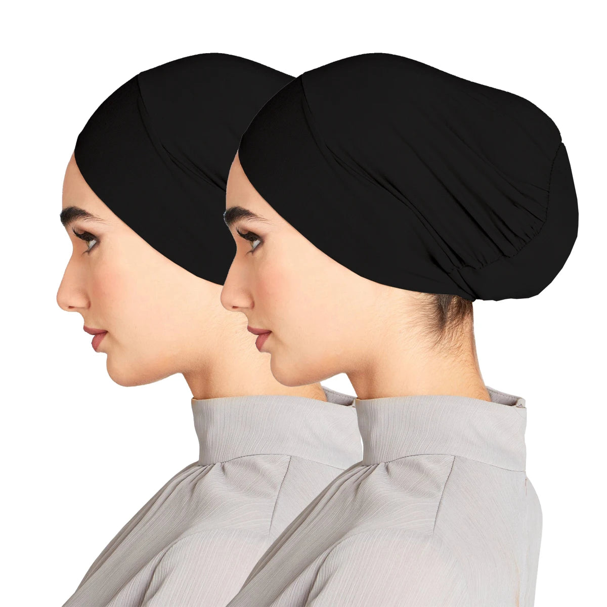 Solid Color Modal Jersey Hijab Scarf Elastic Inner Cap Soft Underscarf Woman Muslim Fashion Bonnet 22*21cm