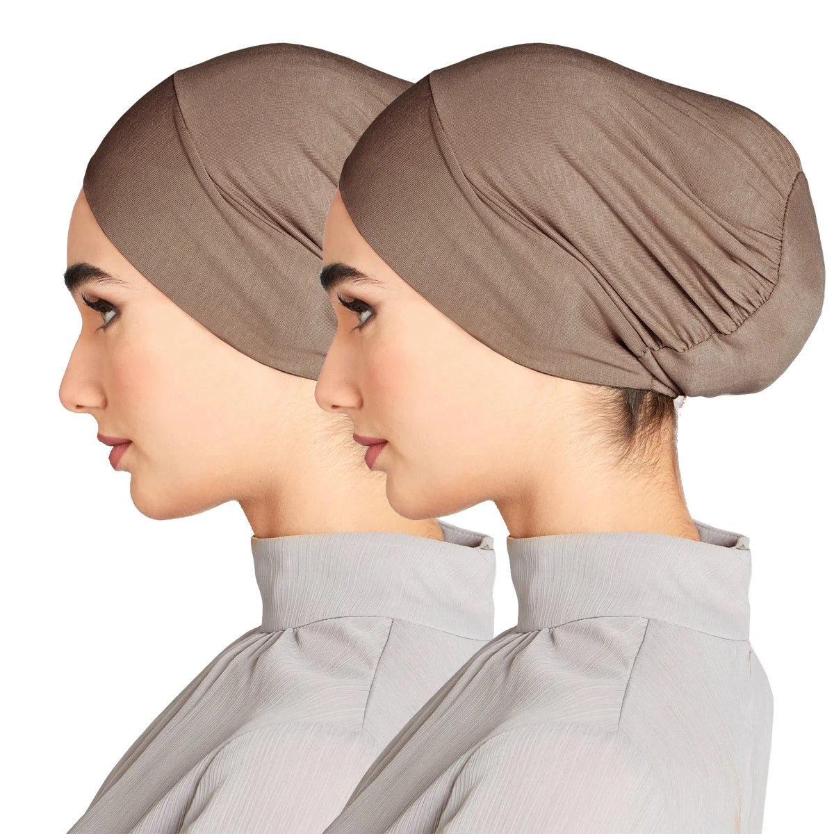 Solid Color Modal Jersey Hijab Scarf Elastic Inner Cap Soft Underscarf Woman Muslim Fashion Bonnet 22*21cm