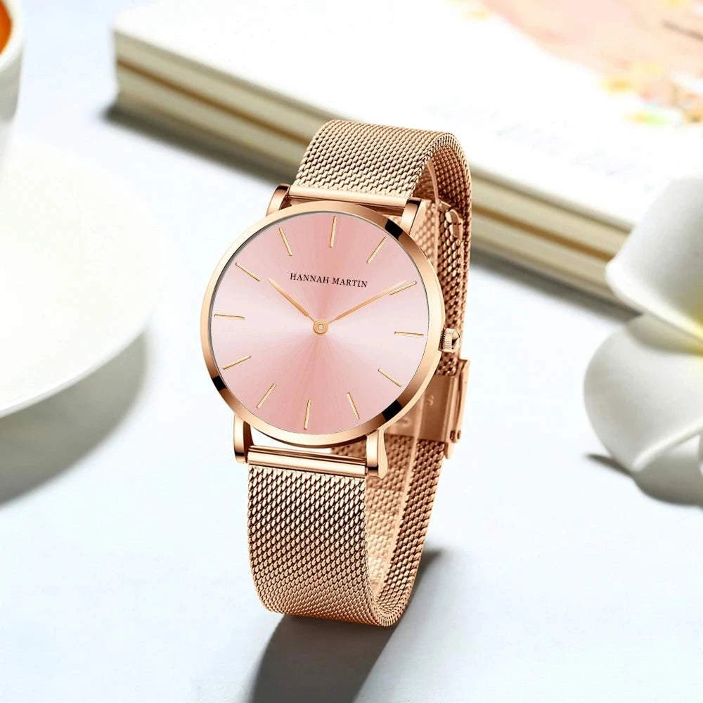 Simple Rose Gold Stainless Steel Mesh