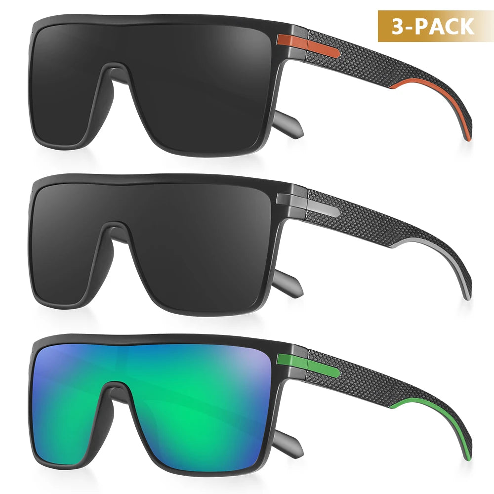 CRIXALIS Fashion Polarized Sunglasses For Men Square Oversized Anti Glare Driver Mirror Sun Glasses Women UV400 Goggles Male