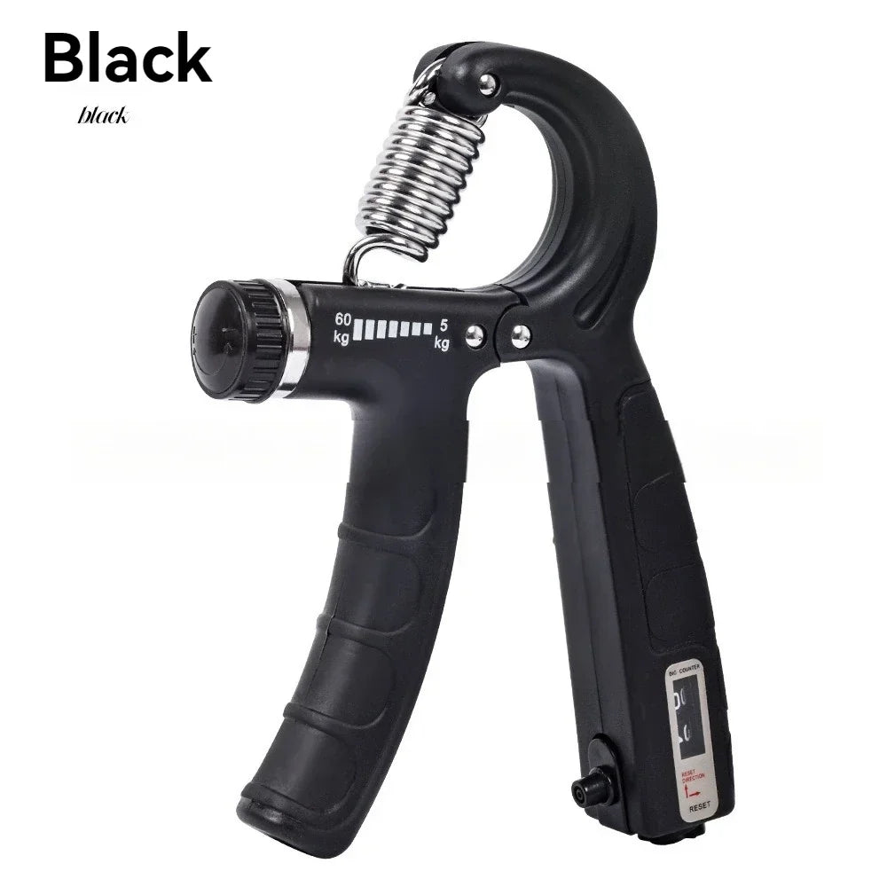 Adjustable hand grip strengthener set with counter for wrist and forearm training