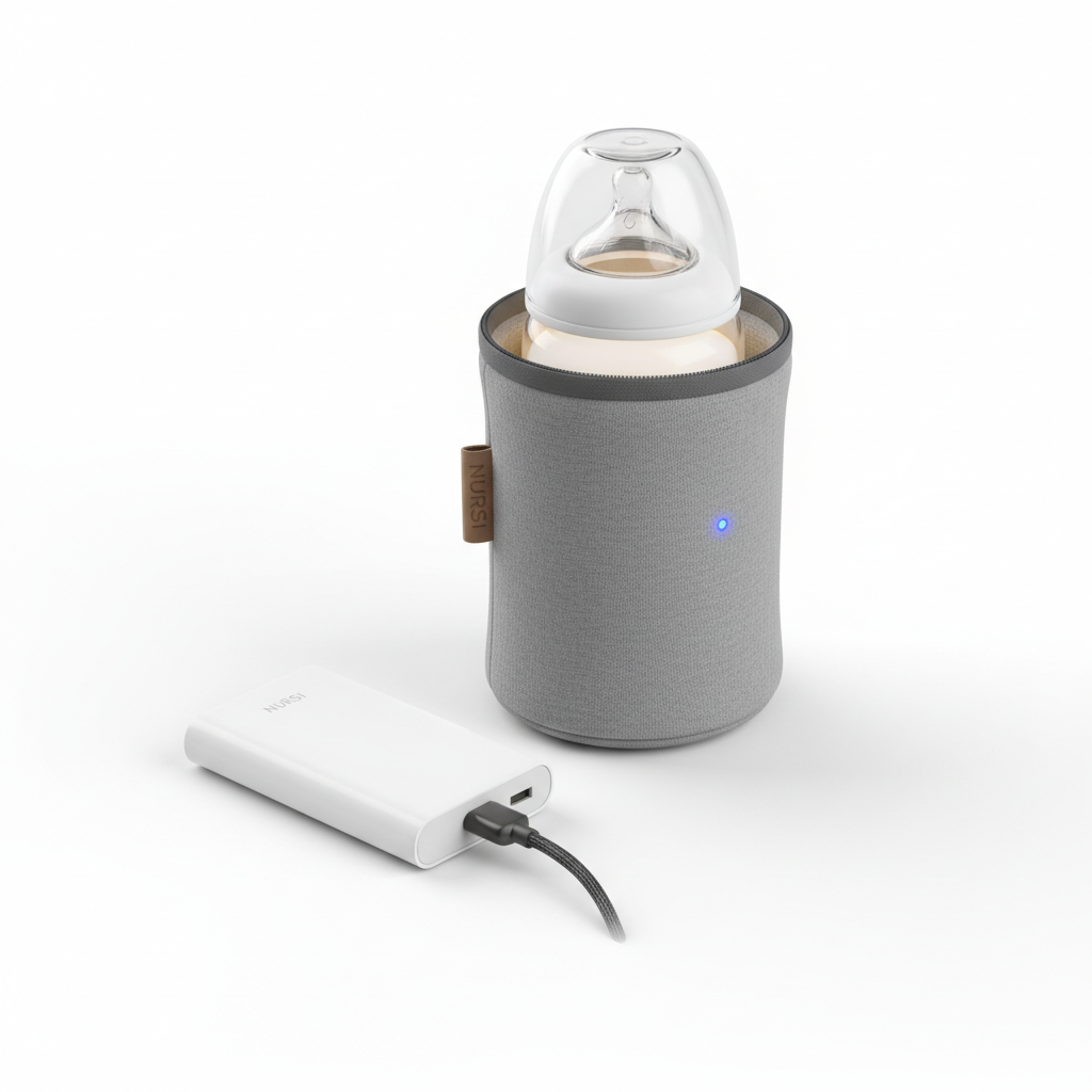 Compact portable baby milk warmer with USB power for safe infant bottle heating