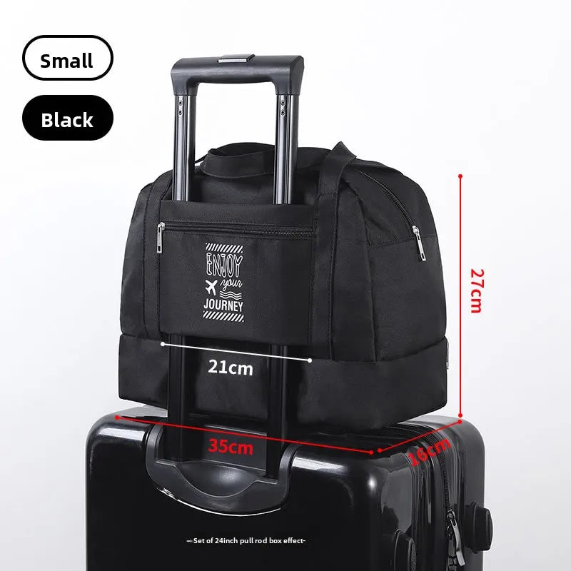 Double-Layer Waterproof Travel Bag for Gym & Swimming -Portable Handheld Dry/Wet Separation Cosmetic Toiletry Storage Unisex Bag