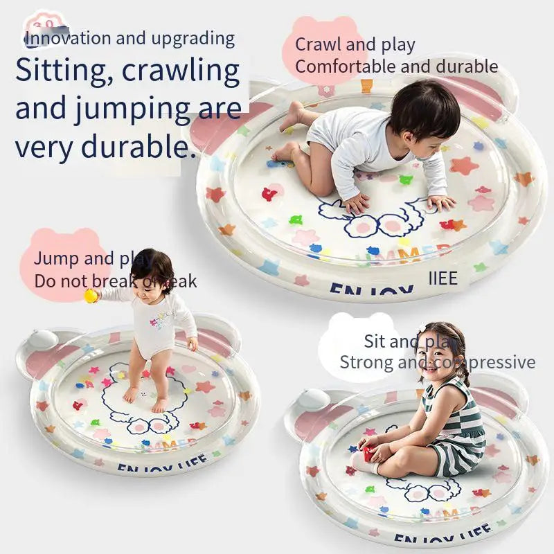 Baby Water Pad Inflatable Cute Cooling Play Pad Foldable Sensory Mat Developmental Activity Center For Toddler Children Boys