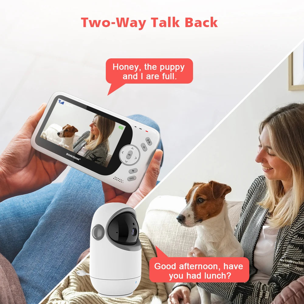 4.3 Inch Video Baby Monitor With Pan Tilt Camera 2.4G Wireless Two Way Audio Night Vision Security Camera Babysitter VB801