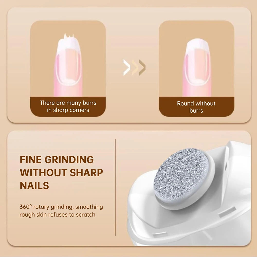2 IN 1 Electric Nail Clipper Cutter With LED Light