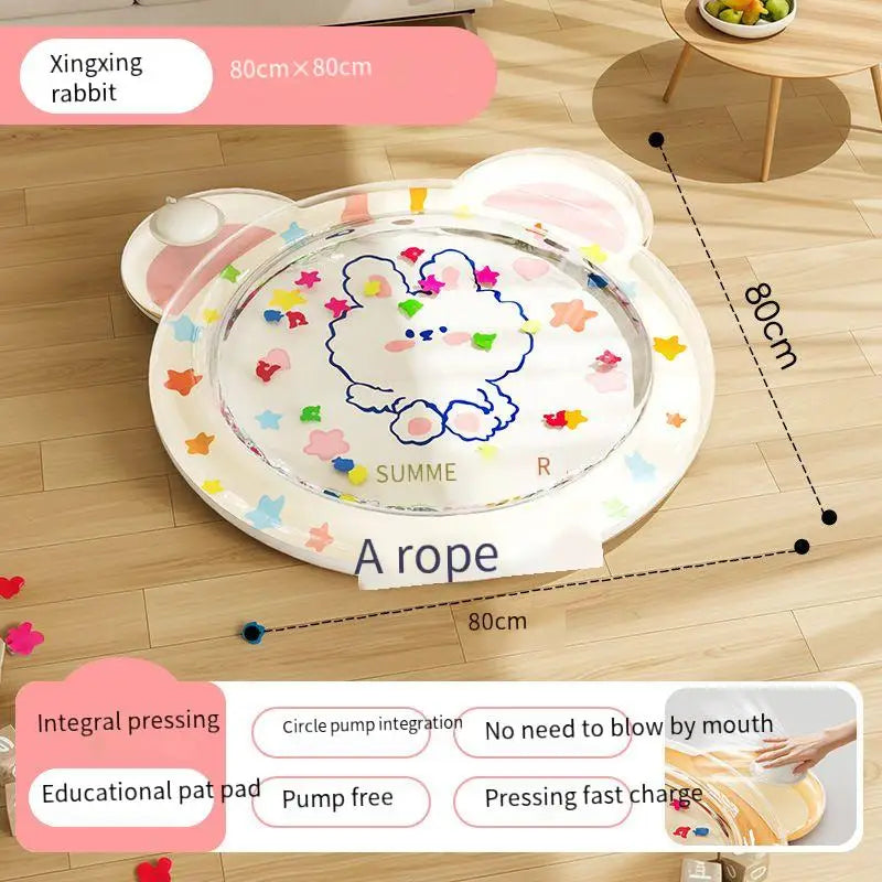 Baby Water Pad Inflatable Cute Cooling Play Pad Foldable Sensory Mat Developmental Activity Center For Toddler Children Boys