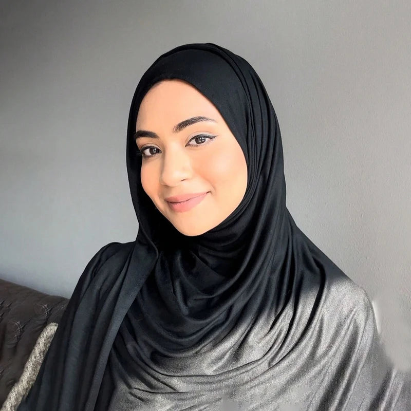 Muslim Instant Hijab Modal Cotton Jersey Ramadan Hijab Women Soft Plain Scarf Premium Jersey Shawl Easy to Wear Head Wraps