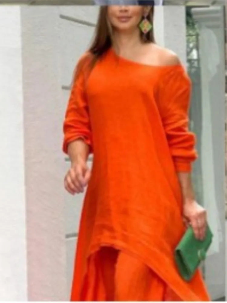Women's Cotton Linen Long Pants Sets Fashion
