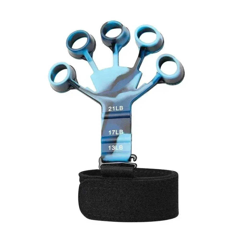Silicone Finger Trainer rehabilitation device for grip strength and wrist therapy